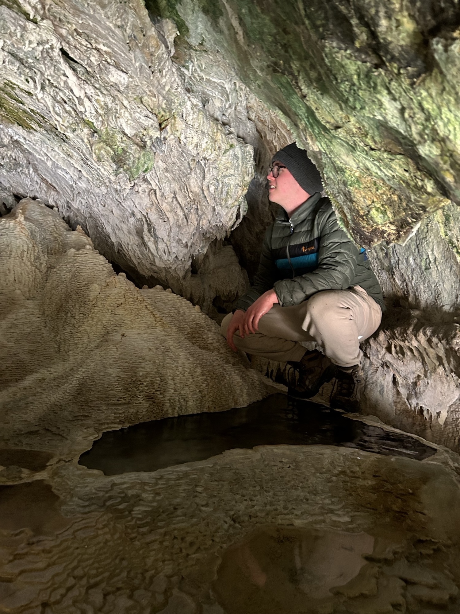 EJ Becker ’27 is pictured exploring a geology site during a field trip in his Block 6 2025 Introduction to Earth Systems class with Geology Professor Paul Myrow. Photo provided by Becker.