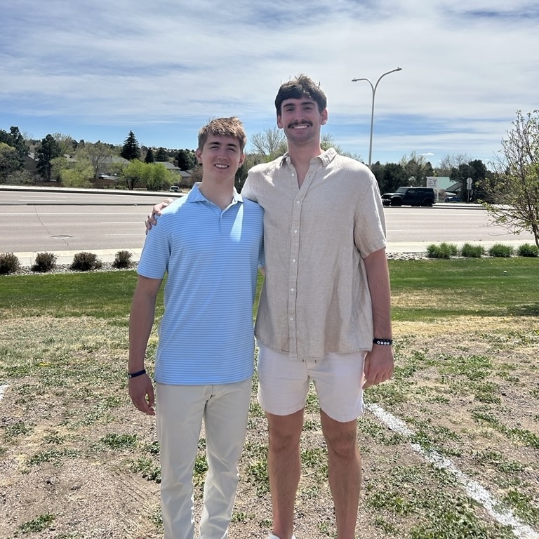 Nick Brashear ’29 and Kyle Kihlberg ’29 created PeakAssist, a student-led marketing program that connects local businesses with CC students through structured marketing internships. They are pictured together in April 2026.