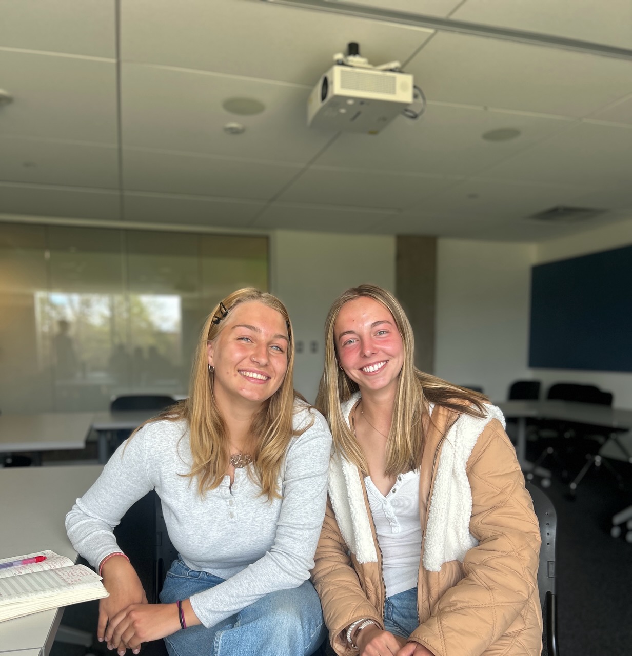 Skye Pratt ’29 and Abigail Hill ’29 are the first students to work with PeakAssist. Nick Brashear ’29 and Kyle Kihlberg ’29 connected Humble Coffee with Pratt and Hill, who are creating social media content, designing flyers and graphics, and promoting and planning events alongside Humble Coffee’s marketing manager. Photo provided by Kihlberg.