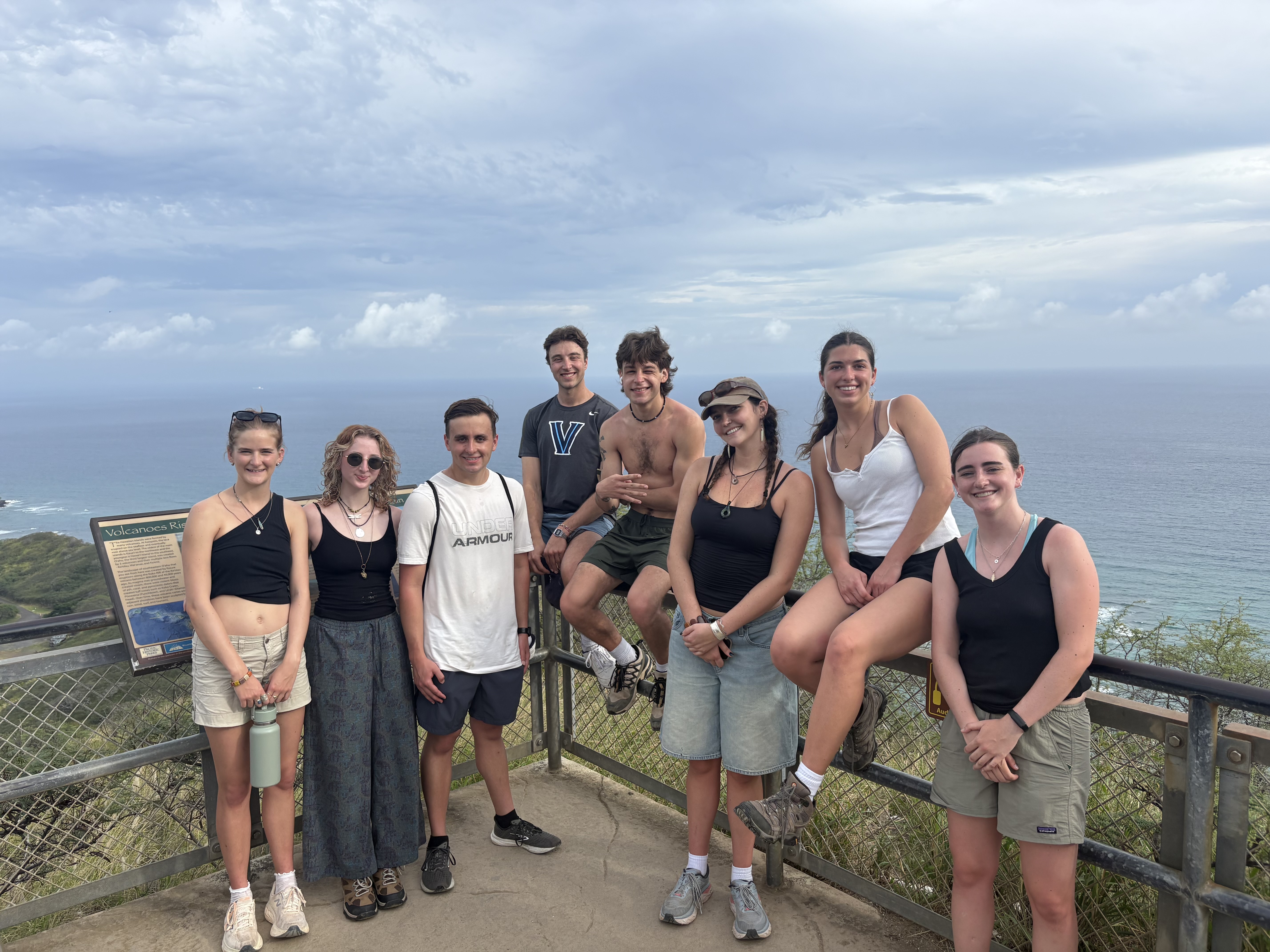Students in From Pearl Harbor to Honouliuli Block 6 class at the Diamond Head Summit on March 1, 2026. Photo provided by Kole Petersen ’27